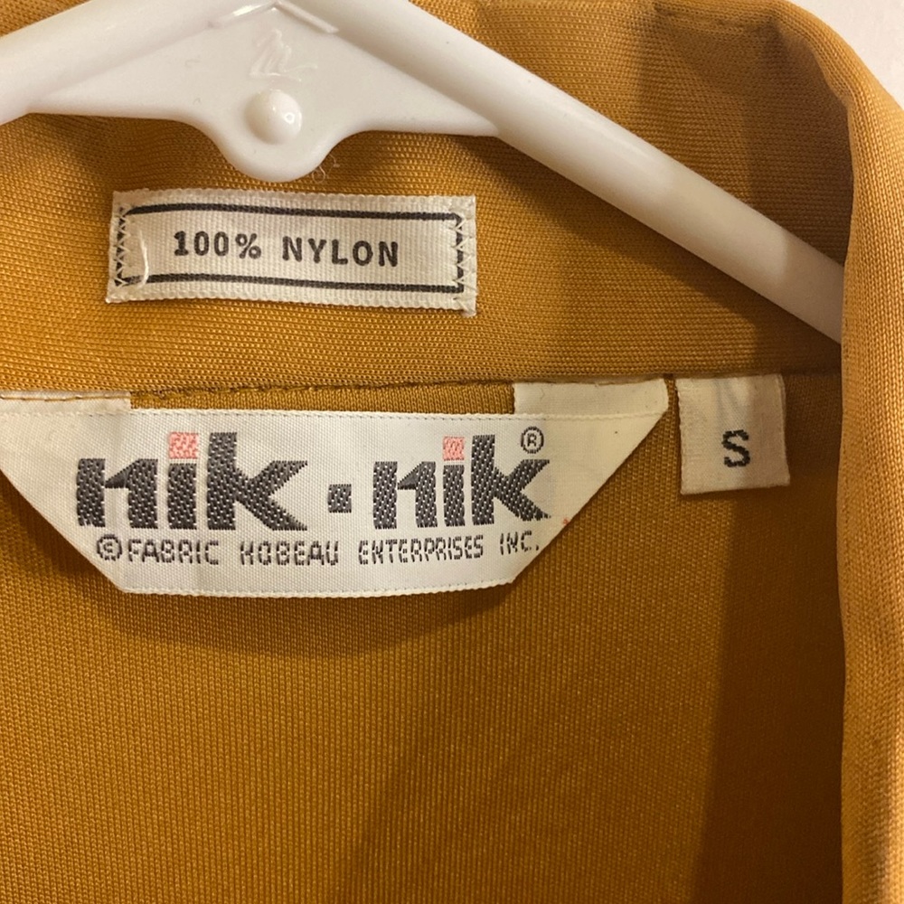 Vintage brown shirt mens S huge collar 70’s nik-nik